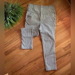 Striped Free People high waisted crop pants